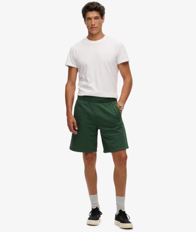 Superdry Herren Essential Jersey-shorts mit Logo Grün - Größe: L von Superdry