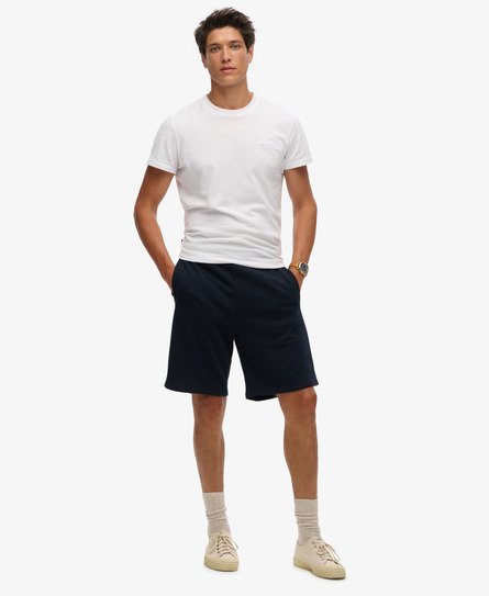 Superdry Herren Essential Jersey-Shorts mit Logo Marineblau - Größe: S von Superdry