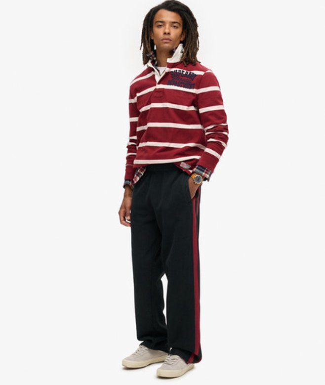 Superdry Herren Essential Jogginghosen mit Geradem Bein und Logo Schwarz - Größe: L von Superdry