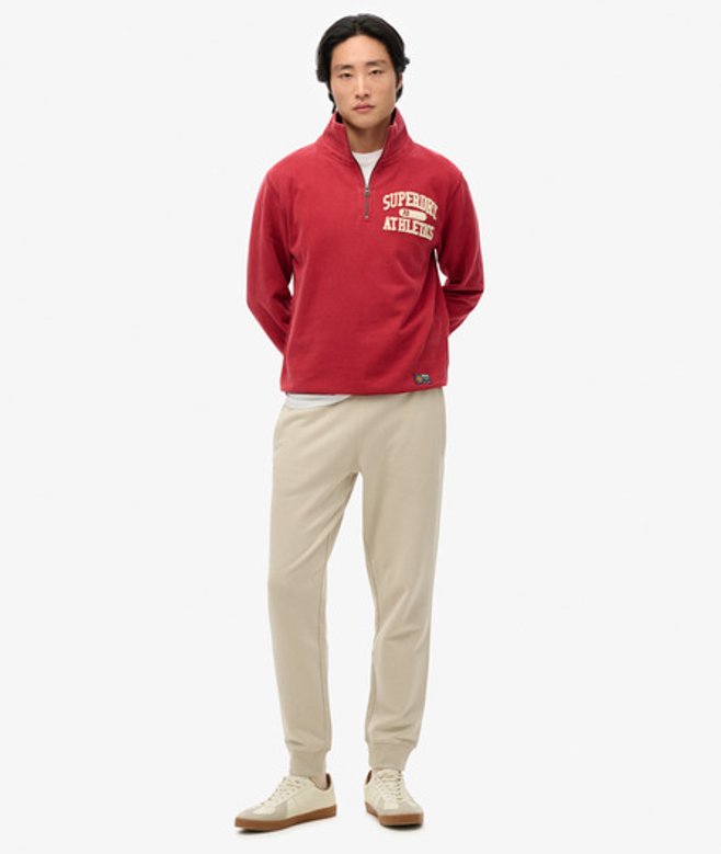 Superdry Men's Leicht Aufgeraute Essential Logo Jogginghose Beige - Größe: XL von Superdry