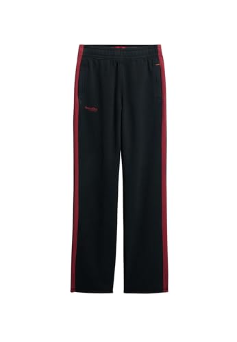 Superdry Herren Essential Jogginghosen mit geradem Bein und Logo Schwarz/Intensives Burgunderrot M von Superdry