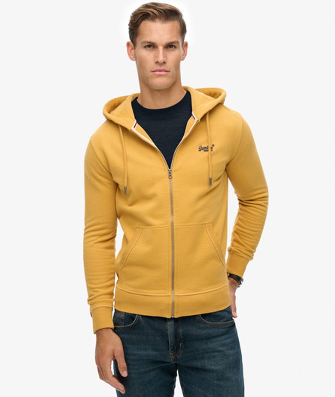 Superdry Herren Essential Logo Zip-hoodie mit Angerauter Innenseite Brown - Größe: Xxxl von Superdry