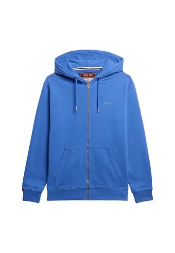 Superdry Herren Essential Kapuzenjacke mit Logo Chambray Blau XL von Superdry
