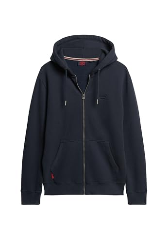 Superdry Herren Essential Kapuzenjacke mit Logo Finster Marineblau XXL von Superdry