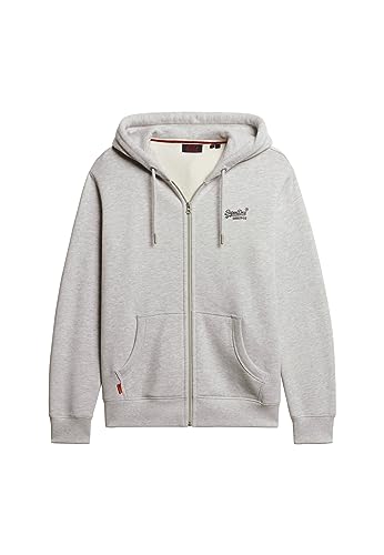 Superdry Herren Essential Kapuzenjacke mit Logo Gletschergrau Meliert XXL von Superdry