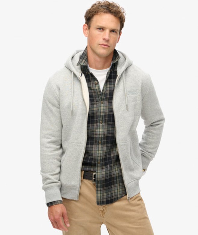 Superdry Herren Essential Kapuzenjacke mit Logo Grau - Größe: Xxl von Superdry