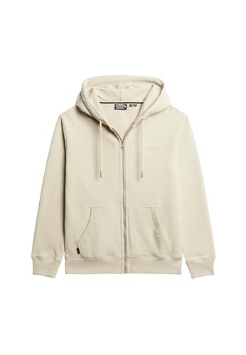 Superdry Herren Essential Kapuzenjacke mit Logo Hell Steinfarben Beige L von Superdry