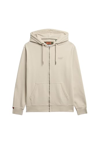 Superdry Herren Essential Kapuzenjacke mit Logo Hell Steinfarben Beige XXL von Superdry