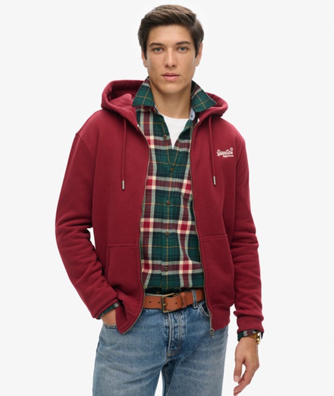 Superdry Herren Essential Kapuzenjacke mit Logo Red - Größe: Xxxl von Superdry