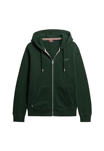 Superdry Herren Essential Kapuzenjacke mit Logo Waldgrün S von Superdry