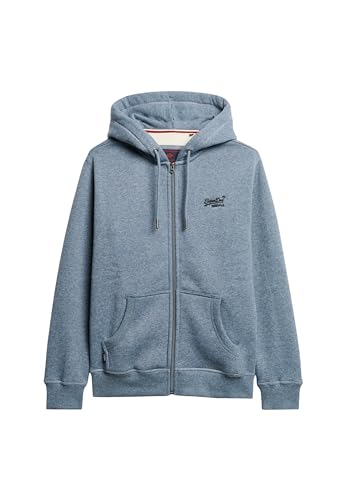Superdry Herren Essential Kapuzenjacke mit Logo Webkante Blau Gesprenkelt S Superdry Herren Essential Kapuzenjacke mit Logo Webkante Blau Gesprenkelt S von Superdry