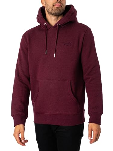 Superdry Herren Essential Logo Hoodie Sweatshirt, Mehrfarbig (Track Burgundy Marl), Large von Superdry