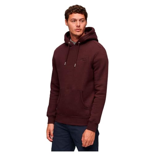 Superdry Herren Essential Logo Hoodie Sweatshirt, Mehrfarbig (Track Burgundy Marl), M von Superdry