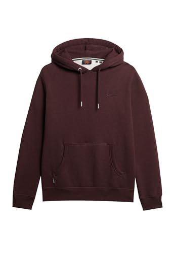 Superdry Herren Essential Logo Hoodie Sweatshirt, Rot (Track Burgundy Marl), Small von Superdry