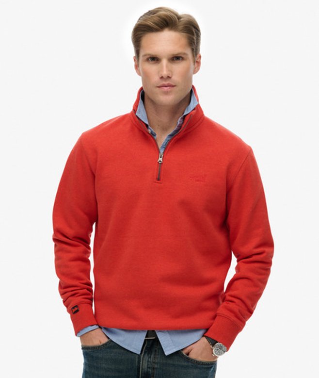 Superdry Herren Essential Logo Sweatshirt mit Reißverschluss Orange - Größe: XL von Superdry