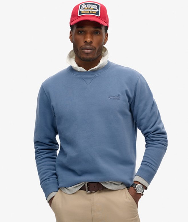 Superdry Herren Essential Logo Rundhals-sweatshirt Blau - Größe: Xxl von Superdry