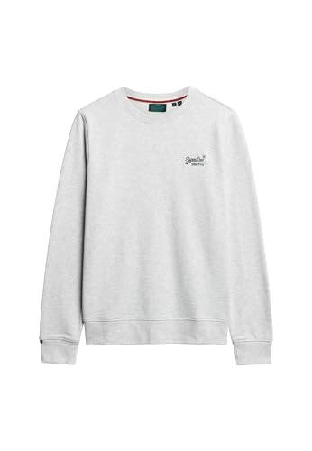 Superdry Herren Essential Logo Sweatshirt mit Rundhalsausschnitt Gletschergrau Meliert XXXL von Superdry