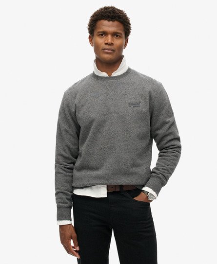 Superdry Herren Essential Logo Sweatshirt mit Rundhalsausschnitt Grau - Größe: M von Superdry