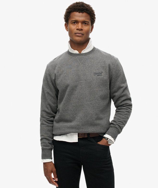 Superdry Herren Essential Logo Sweatshirt mit Rundhalsausschnitt Grau - Größe: Xxxl Superdry Herren Essential Logo Sweatshirt mit Rundhalsausschnitt Grau - Größe: Xxxl von Superdry