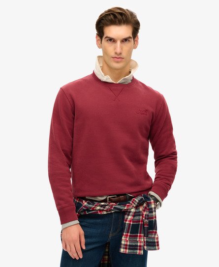 Superdry Herren Essential Logo Sweatshirt mit Rundhalsausschnitt Rot - Größe: Xxl von Superdry