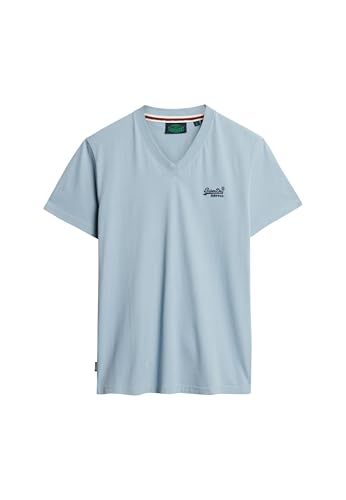 Superdry Herren Essential Logo T-Shirt aus Bio-Baumwolle mit V-Ausschnitt Porzellanblau XL von Superdry
