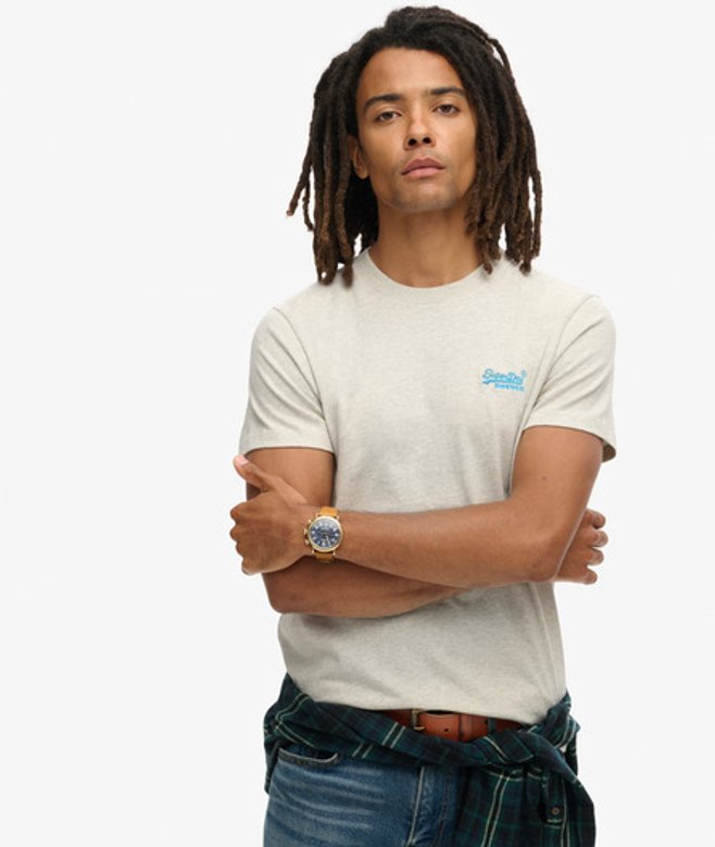 Superdry Herren Essential Logo T-shirt Grau - Größe: L von Superdry