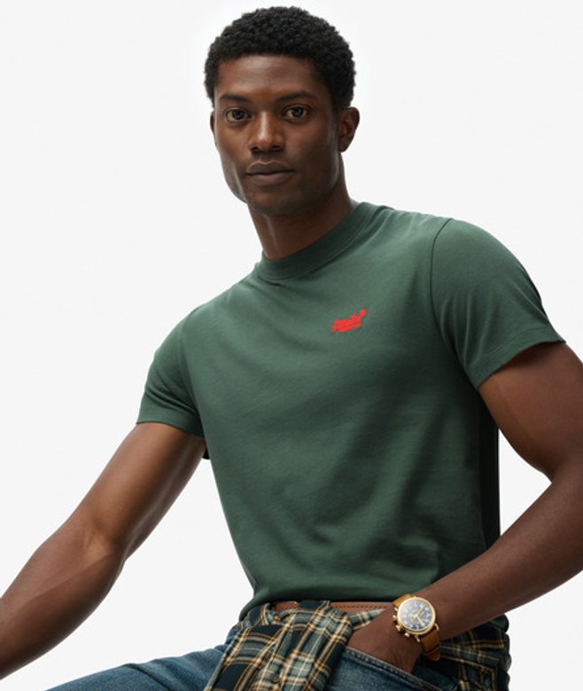 Superdry Herren Essential Logo T-shirt aus Bio-baumwolle Green - Größe: M von Superdry