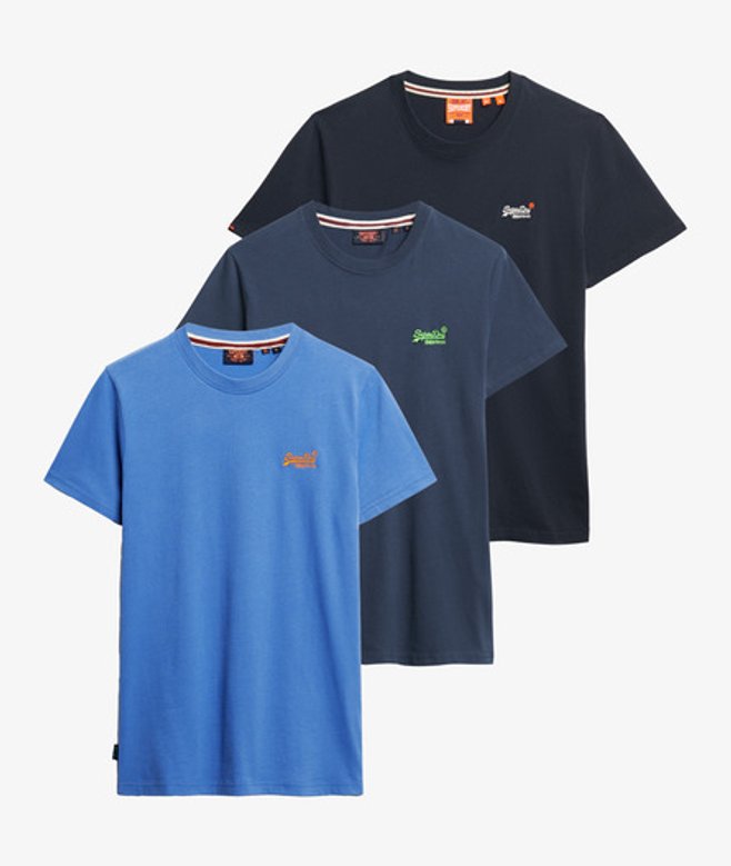 Superdry Herren Essential Logo T-shirt aus Bio-baumwolle im Dreierpack Blue - Größe: XL von Superdry
