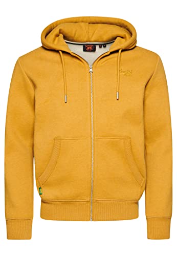 Superdry Herren Essential Logo Zip Hoodie Kapuzenpullover, Mustard Yellow Marl, Large von Superdry