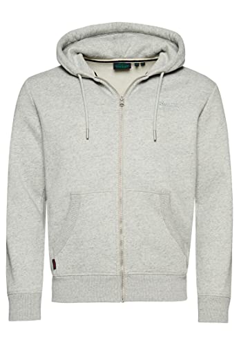 Superdry Herren Essential Logo Zip Hoodie Sweatshirt, Athletic Grey Marl, Large von Superdry