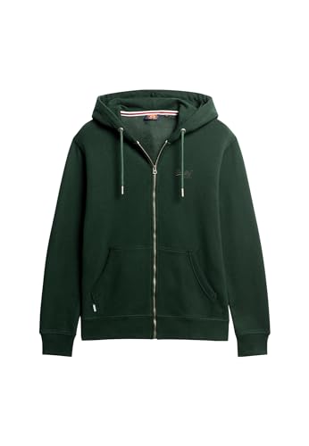 Superdry Herren Essential Logo Zip Hoodie Sweatshirt, Forest Green, M von Superdry