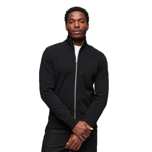 Superdry Herren Essential Logo Zip Track Top Sweatshirt, schwarz, XXL von Superdry