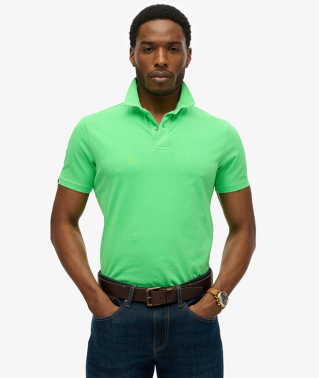 Superdry Herren Essential Jersey Poloshirt Green - Größe: XL von Superdry