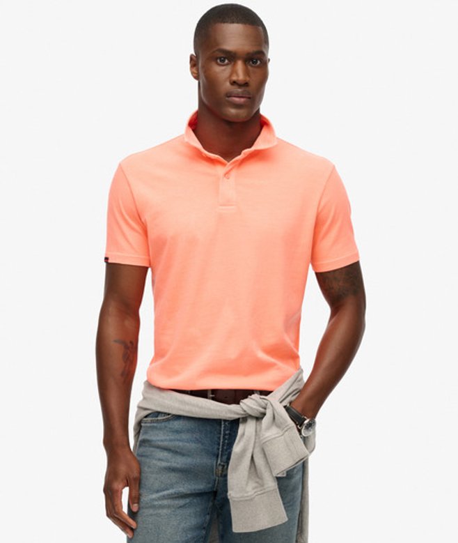 Superdry Herren Essential Jersey Poloshirt Orange - Größe: M von Superdry