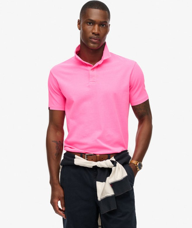 Superdry Herren Essential Jersey Poloshirt Pink - Größe: Xxxl von Superdry