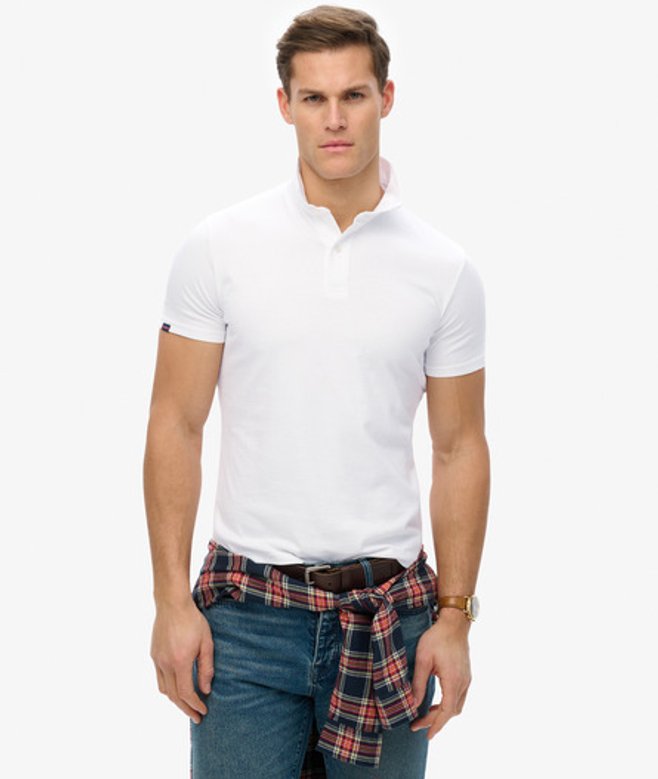 Superdry Herren Essential Jersey Poloshirt Weiß - Größe: Xxl von Superdry