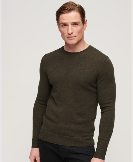 Superdry Men's Essential Pullover mit Rundhalsausschnitt Grün - Größe: L von Superdry