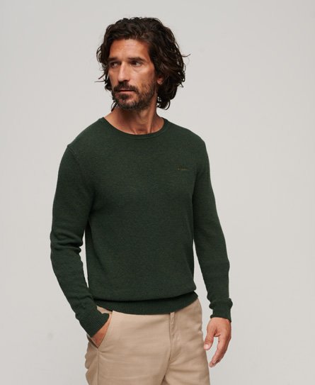 Superdry Men's Essential Pullover mit Rundhalsausschnitt Grün - Größe: L von Superdry