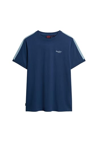 Superdry Herren Essential Retro T-Shirt mit Logo Pilot Mittelblau/Chinablau S von Superdry