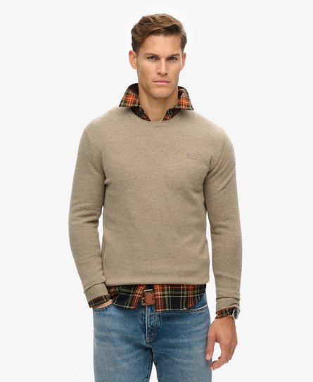 Superdry Herren Braun Essential Schmal Geschnittener Rundhalspullover, Größe: XXL von Superdry