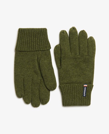 Superdry Herren Essential Strickhandschuhe mit Logo Grün - Größe: 1Größe von Superdry
