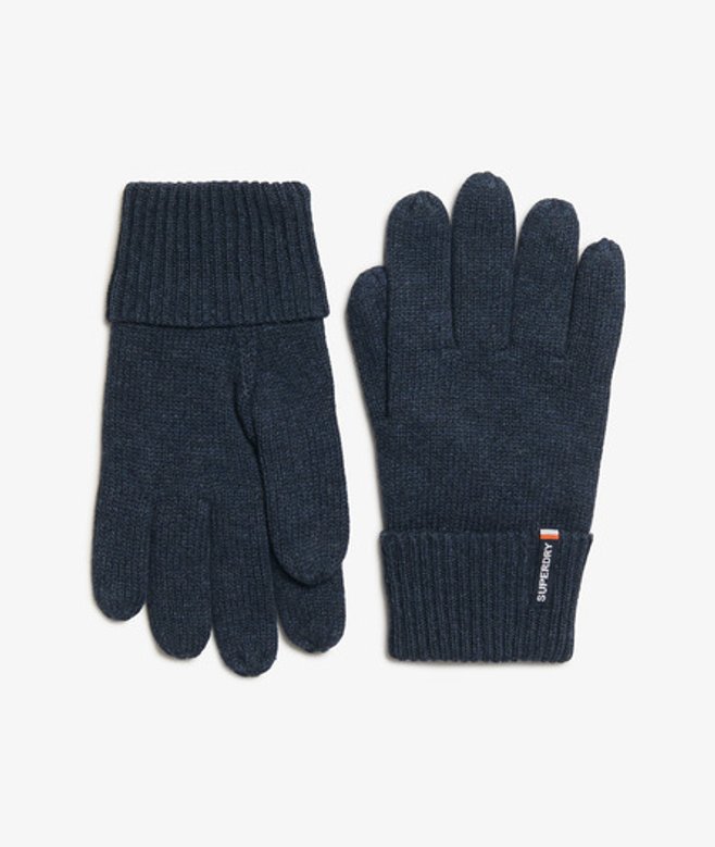 Superdry Herren Essential Strickhandschuhe mit Logo Marineblau - Größe: 1Größe von Superdry