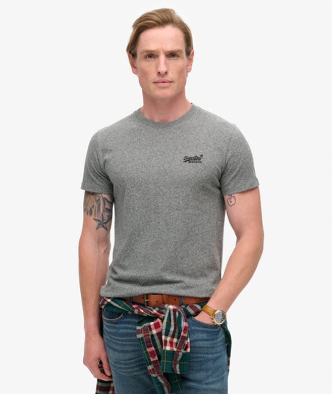 Superdry Herren Essential Logo T-shirt Dunkelgrau - Größe: L von Superdry
