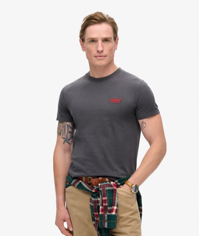 Superdry Herren Essential Logo T-shirt Dunkelgrau - Größe: M von Superdry