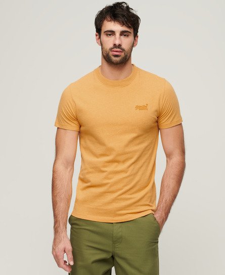 Superdry Herren Essential T-Shirt aus Bio-Baumwolle mit Logo Gelb - Größe: S von Superdry