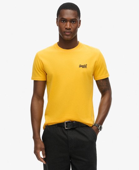 Superdry Herren Essential T-Shirt aus Bio-Baumwolle mit Logo Gold - Größe: L von Superdry