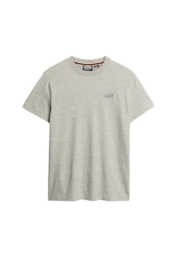 Superdry Herren Essential T-Shirt aus Bio-Baumwolle mit Logo Grau Meliert Gesprenkelt XXXL von Superdry