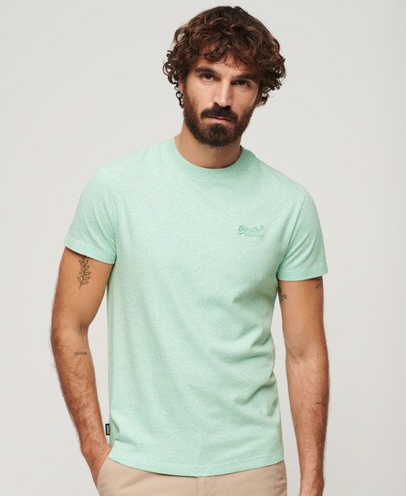 Superdry Herren Grün Essential T-Shirt aus Bio-Baumwolle mit Logo, Größe: L von Superdry