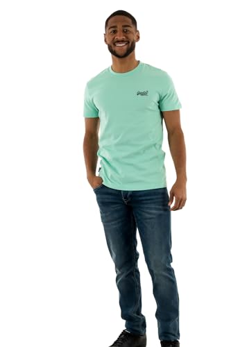 Superdry Herren Essential T-Shirt aus Bio-Baumwolle mit Logo Grüne Minze Hellgrün XXXL von Superdry