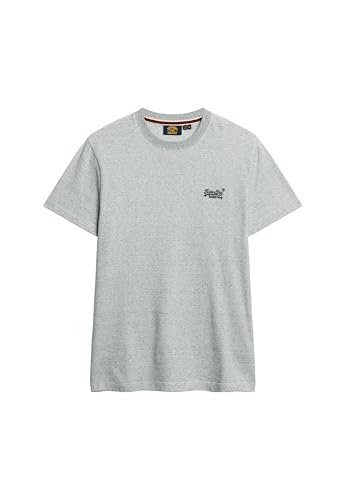 Superdry Herren Essential T-Shirt aus Bio-Baumwolle mit Logo Hellgrau Gesprenkelt Feeder XXL von Superdry